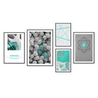 Tofino Set of 5 Alloy Matt - Black Frame Wall Art