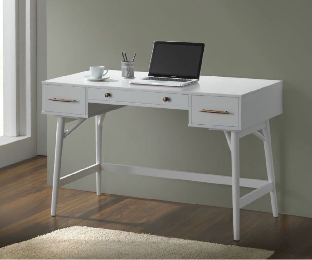 3-Drawer Writing Desk-White