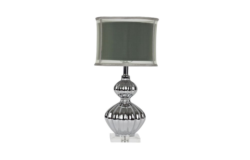 24" Silver Fluted Table Lamp  - L1-GA001