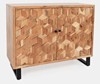 Geometrix 2 Door Accent Cabinet-Natural