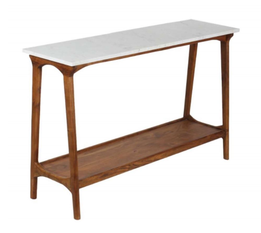 Reeve Mid Century Marble top Console Table