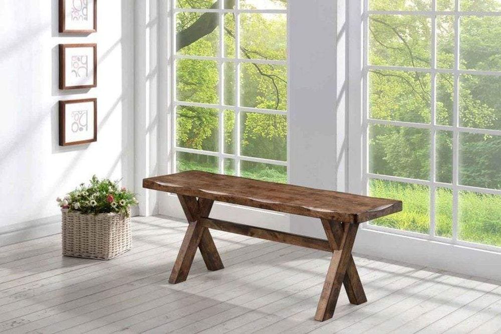 Alston X-Shaped Dining Bench Knotty Nutmeg