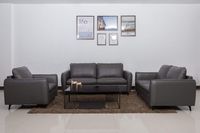 ARIEL GENUINE LEATHER SOFA - GREY