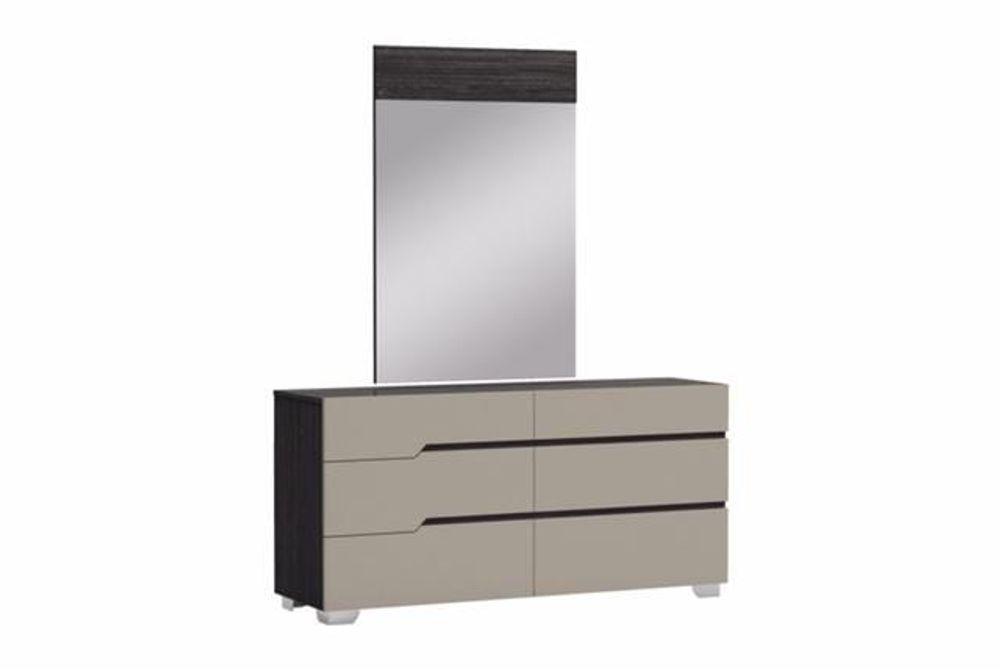 Benson Bedroom  Glossy Grey/Brown Mirror