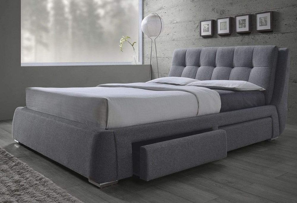 Fenbrook Transitional Grey Eastern Bed - King