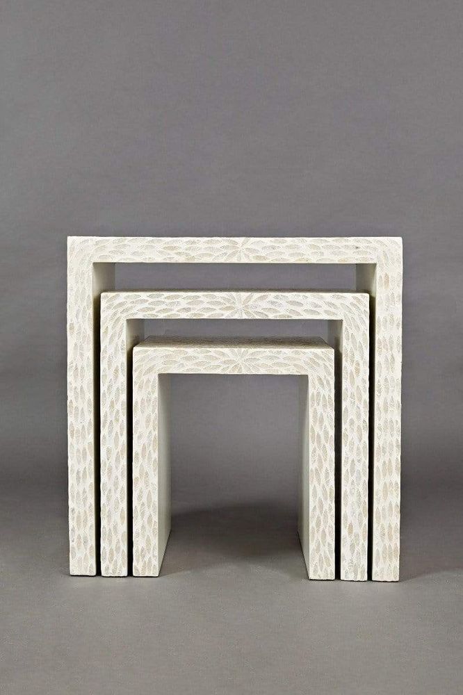 Global Archive Capiz Basket Weave Nesting Tables (Set of 3)1730-14NAT