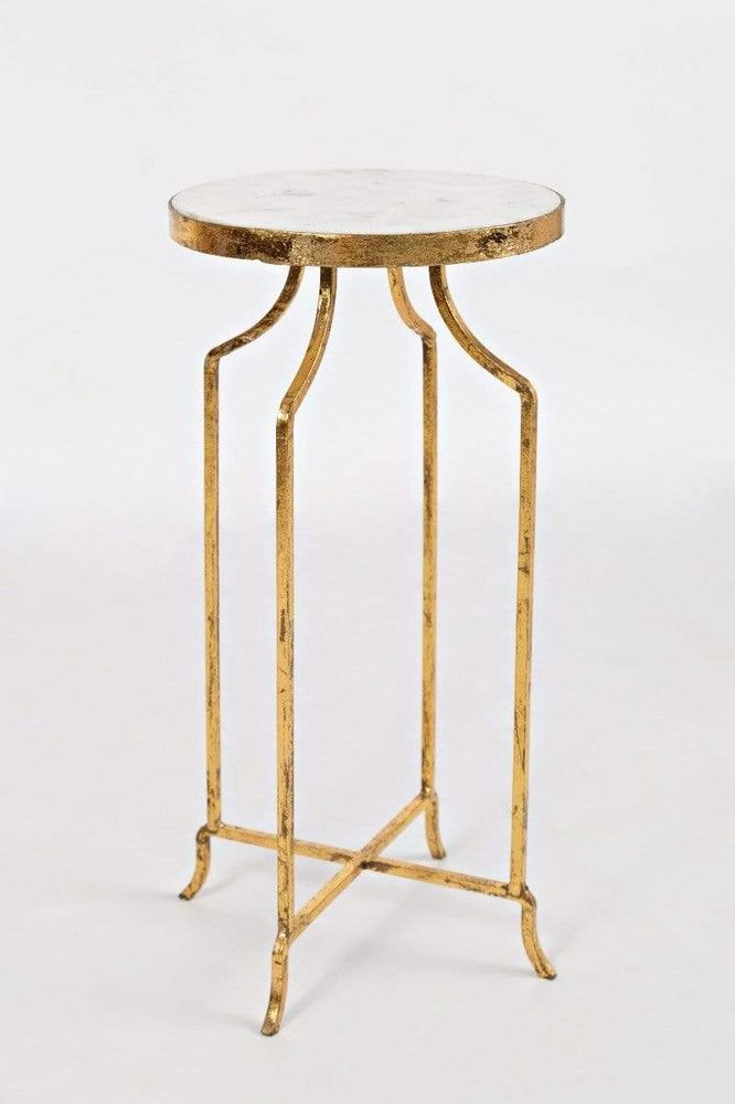 Global Archive Marble and Golde Round Accent Table 1730-60