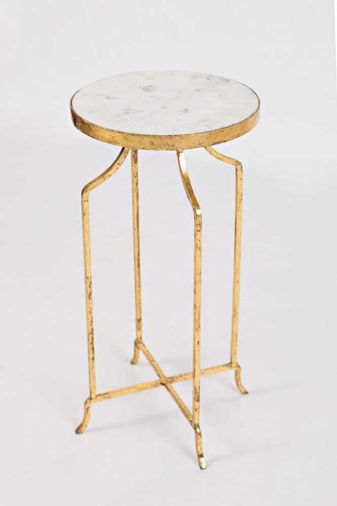 Global Archive Marble and Golde Round Accent Table 1730-60