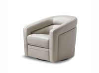 Orlando Leather Swivel Accent Chair - Grey