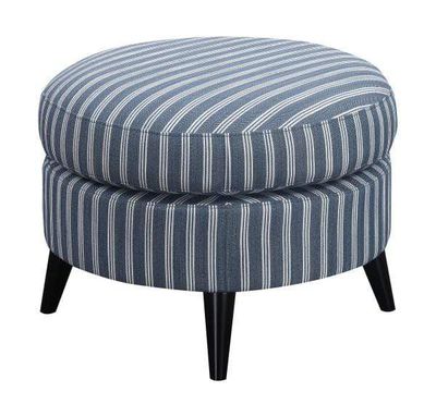 ROUND OTTOMAN BLUE STRIPE