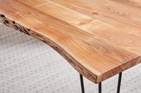 Industrial Rectangular Dining Table Natural Acacia And Matte Black