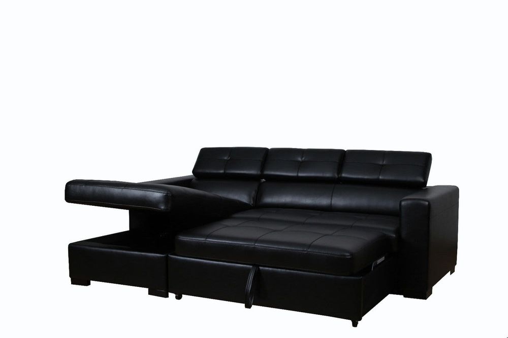 Soho Storage Sleeper Sectional - Tanner Black