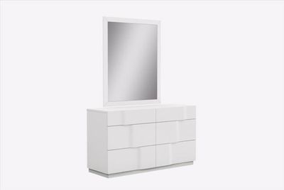 Yulie 6 Drawer Double Dresser - Glossy White