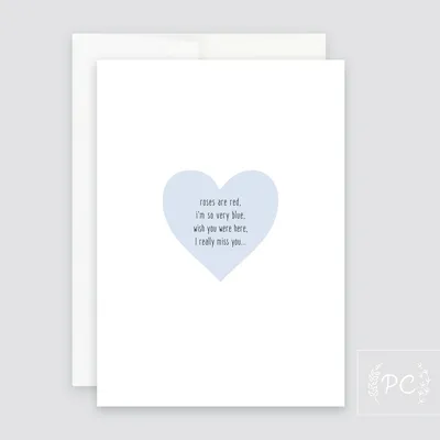 Roses Are Red I Really Miss You / Card - Prairie Chick Prints