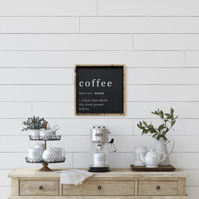 Coffee Noun (13x13) Wooden Sign