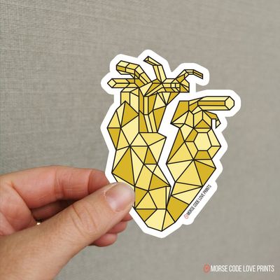 Broken Heart Sticker - Morse Code Love Prints