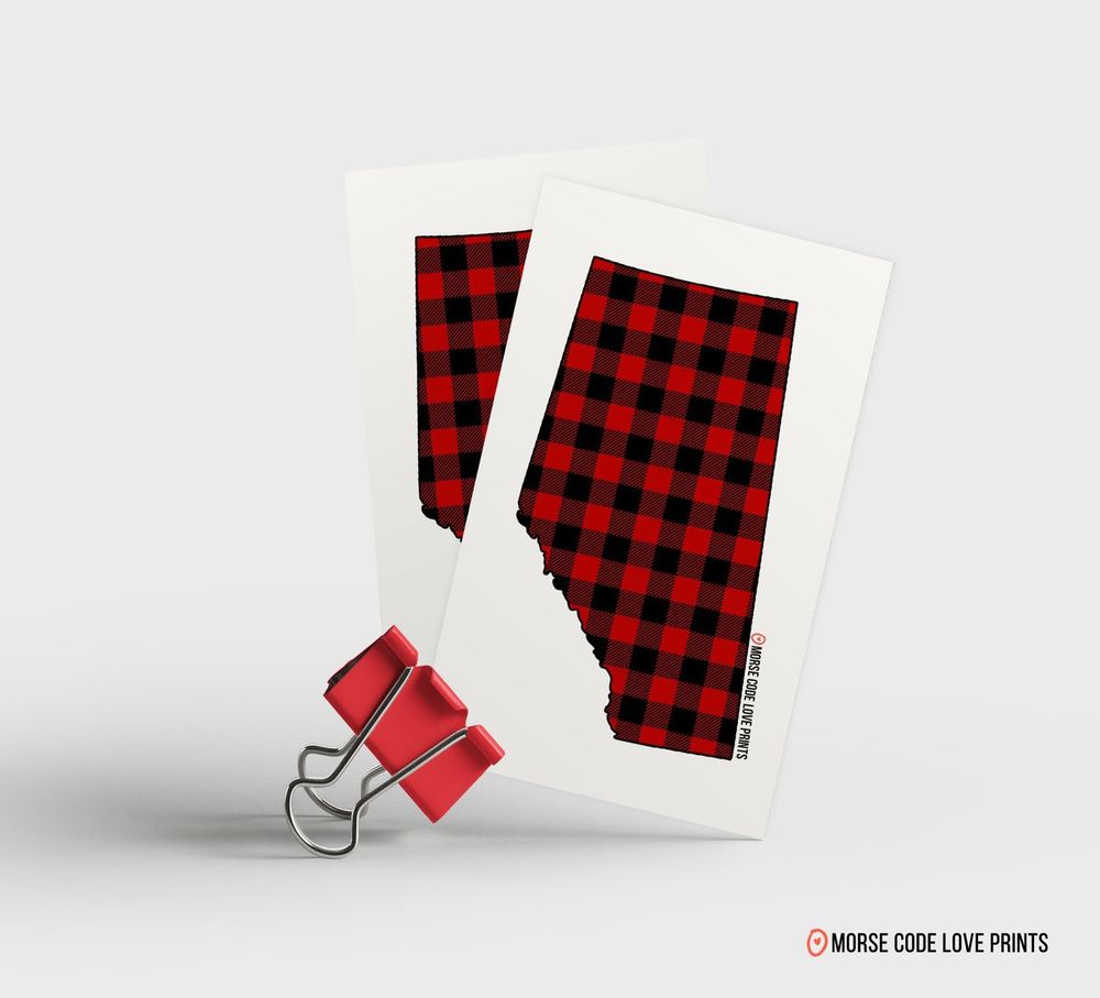 Buffalo Plaid Alberta Magnet - Morse Code Love Prints