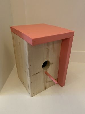 Colourful Coral Pine Birdhouse - Douglas Rose Woodworking