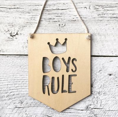 Boys Rule Wall Flag - Etch'd Designs
