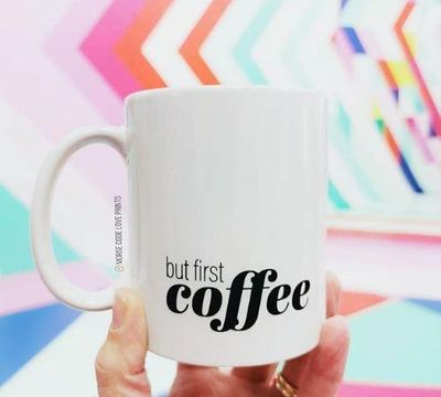 But First Coffee Mug - Morse Code Love Prints
