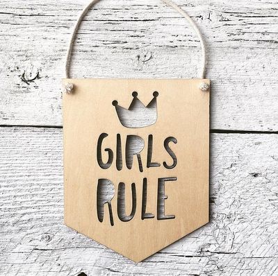 Girls Rule Wall Flag - Etch'd Designs