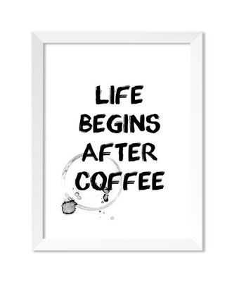 Life Begins After Coffee 8x10 Print - IM Paper Co