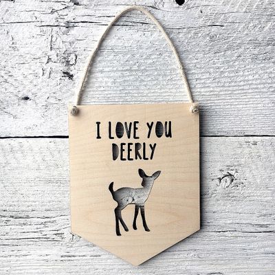 I Love You Deerly Wall Flag - Etch'd Designs