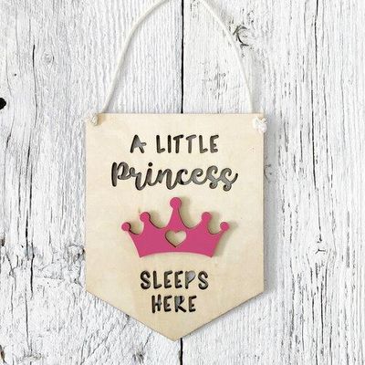 A Little Princess Sleeps Here 3D Wall Flags - Etch'd Designs