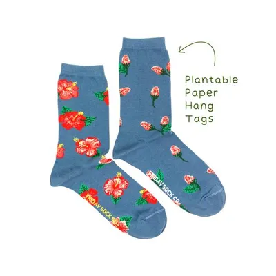 Hibiscus Floral Socks - Friday Sock Co