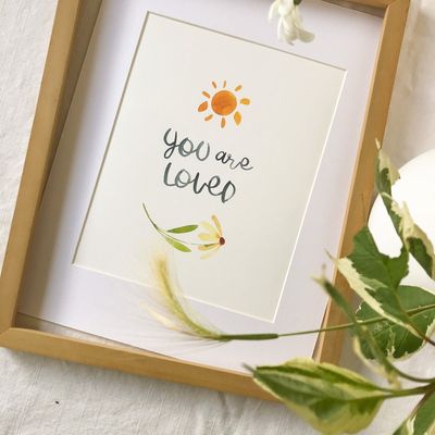 You Are Loved Sunshine + Daisy Print - Heather Langdale Art
