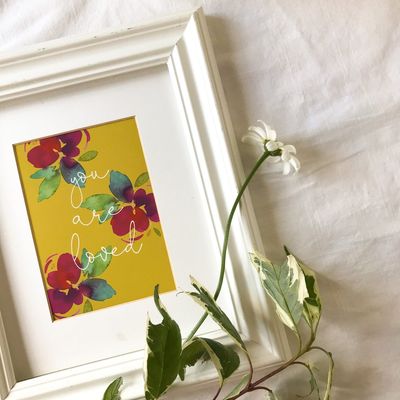 You Are Loved Floral Print - Heather Langdale Art