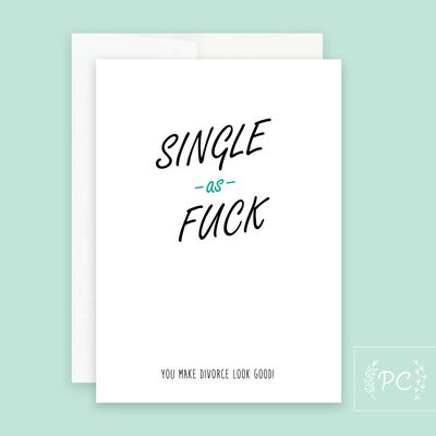 Single As Fuck Card - Prairie Chick Prints