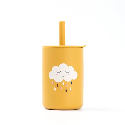 Silicone Straw Cup / Mustard - The Nibble Co