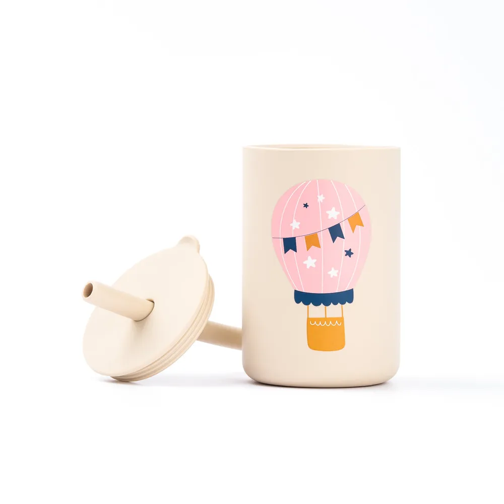 Silicone Straw Cup / Sand - The Nibble Co