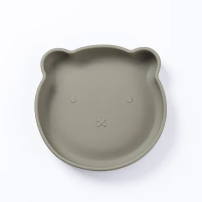 Silicone Bear Plate / Silver Sage - The Nibble Co