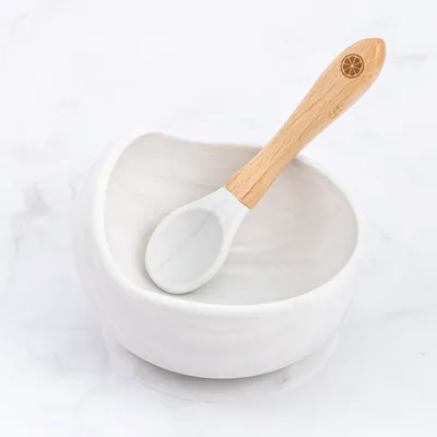 Bowl & Spoon / Marble - The Nibble Co