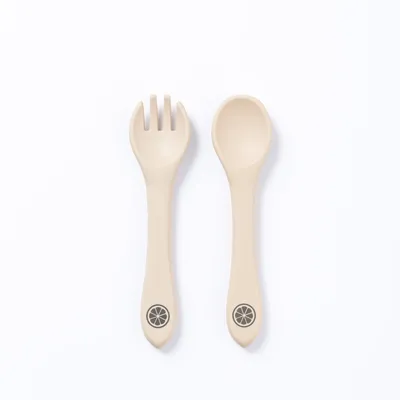 Silicone Spoon & Fork / Sand - The Nibble Co