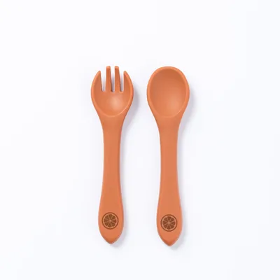 Silicone Spoon & Fork / Terracotta - The Nibble Co