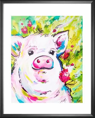 Floral Pig Print - Kay Rose Creative
