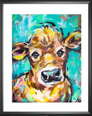 Teal Cow Print - Kay Rose Creative