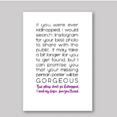 Kidnapped Card - What She Said Creatives