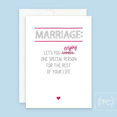 Marriage Let's You Annoy Card - Prairie Chick Prints