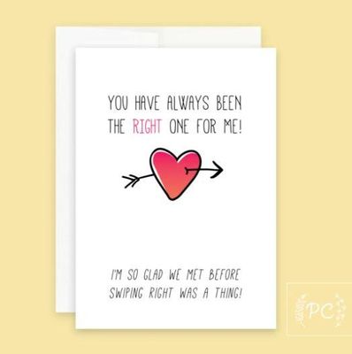 The Right One For Me Card - Prairie Chick Prints