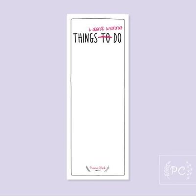 Things I Don't Wanna Do Notepad - Prairie Chick Prints