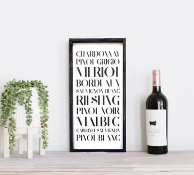 Types of Wine (9x17) Wooden Sign - William Rae Designs