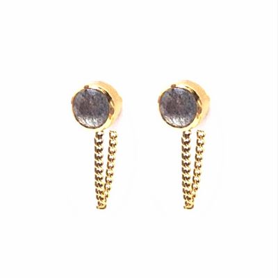 Una Gold & Labradorite Earrings - Saraswati