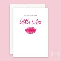 Welcome To The World Little Miss Card - Prairie Chick Prints