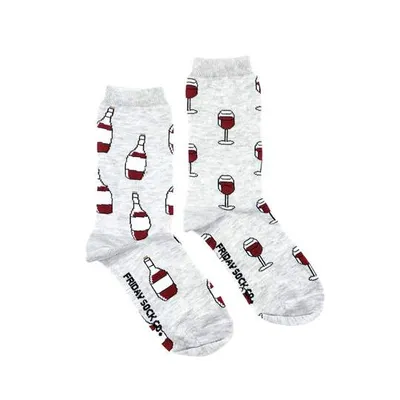 Wine Bottle & Wine Glass Socks - Friday Sock Co