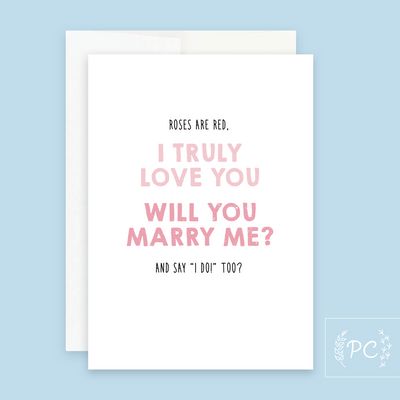 Will You Marry Me? Card- Prairie Chick Prints