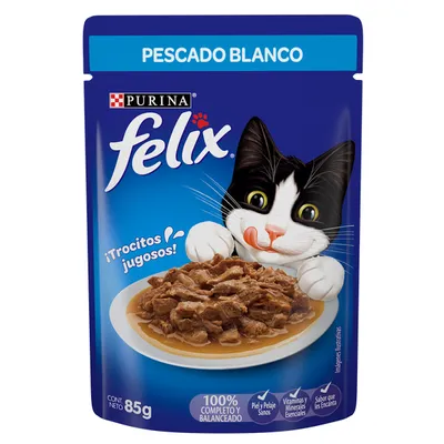 FELIX - Alimento Húmedo Gato Adulto Pescado Blanco en Salsa 85 g